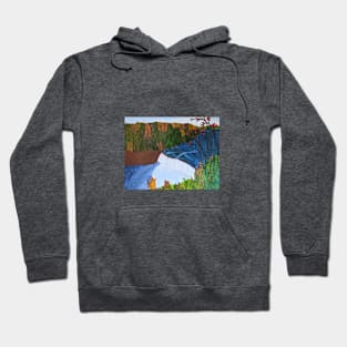 Autumn Waterfall Print Hoodie